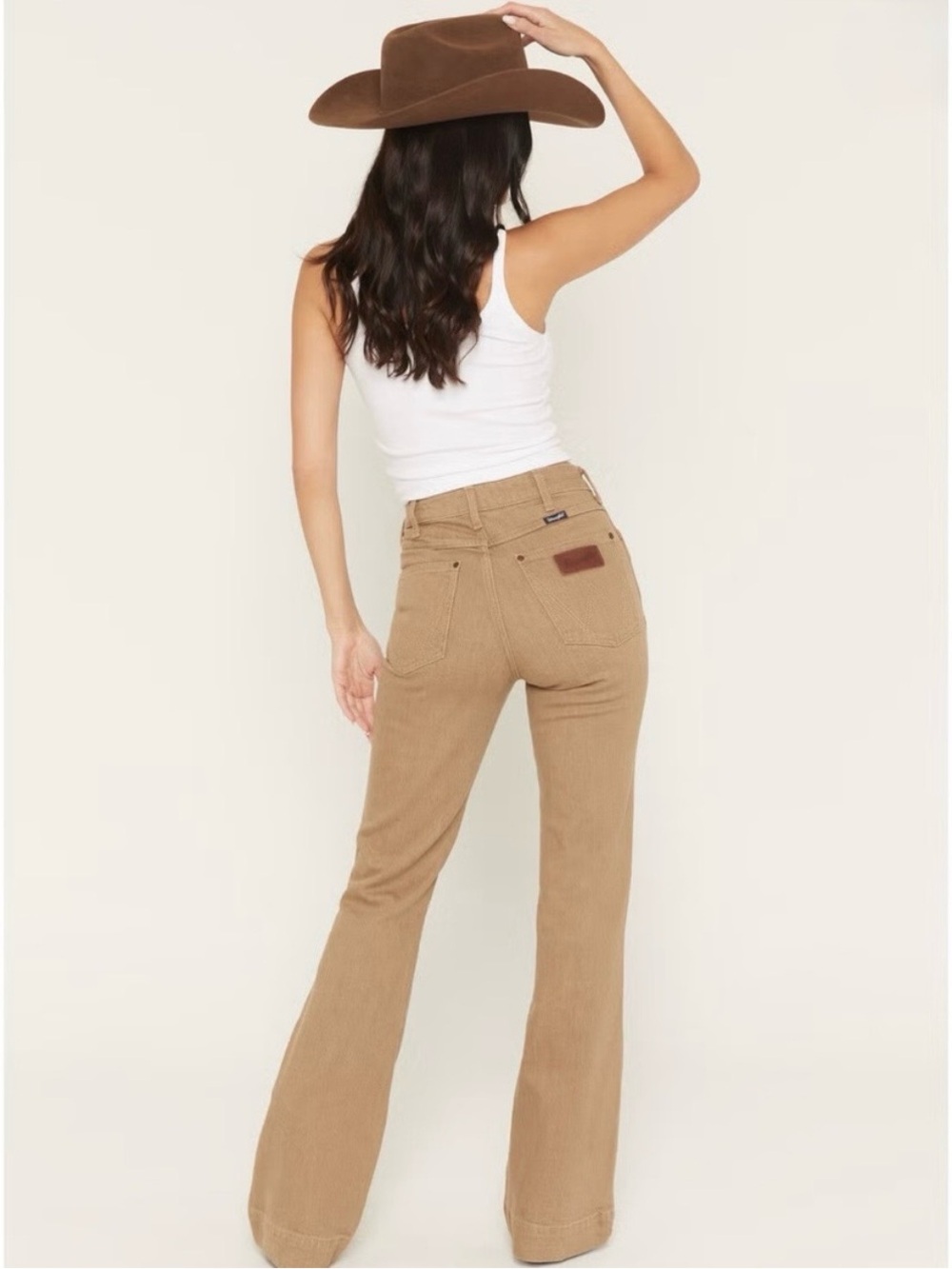 Wrangler Westward High Rise Bootcut Jeans Tan Khaki Earth Wash Size 29 NWOT - Picture 2 of 10